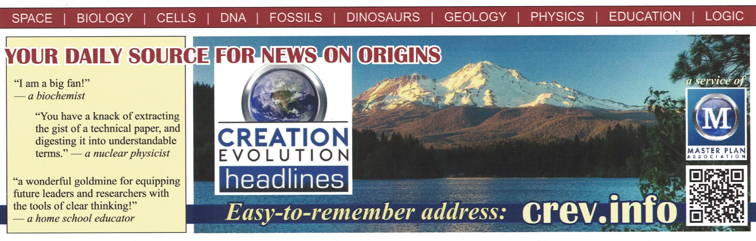 Click Here to access the latest in Creation - Evolution Headlines!!